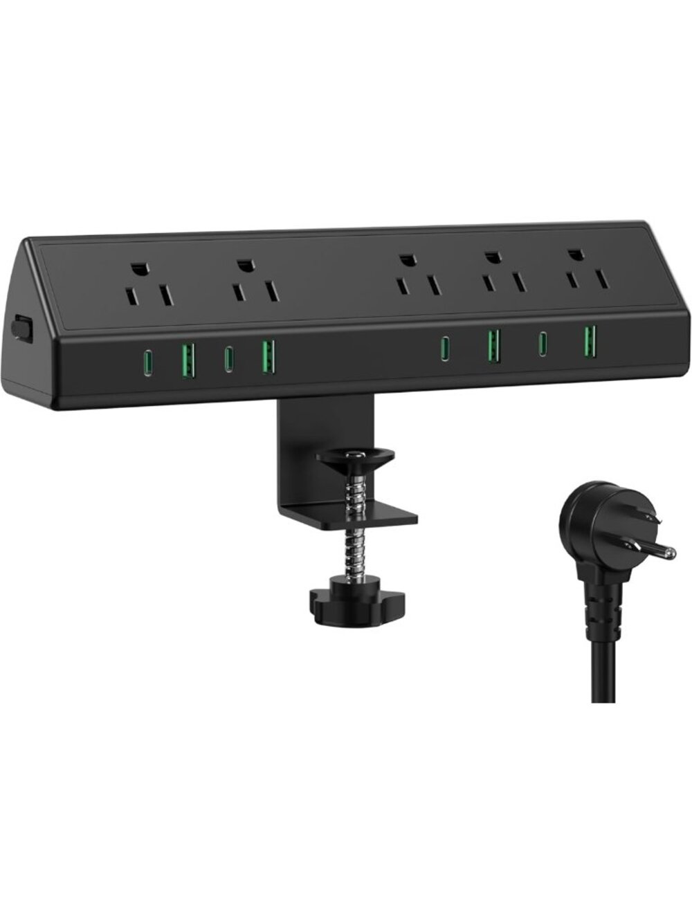 Desk Clamp Power Strip with 8 USB Ports, 10FT Cable, USB-C, ETL Listed for